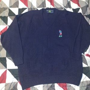 Blarney Castle Designs Sweater Mens Large XL Ireland Golf V-neck Geometric.